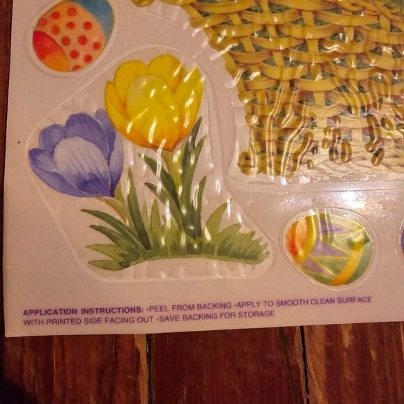 Vintage Eureka Easter Holiday Window Cling Decor Bunny Egg Chic - Picture 8 of 10